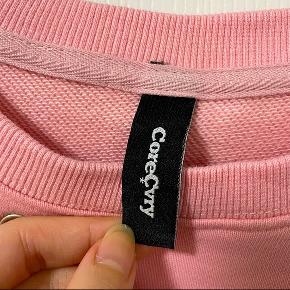 Unisex Panelled Bear Jacquard Sweatshirt | Pink | ONE Size - Picture 6 of 8